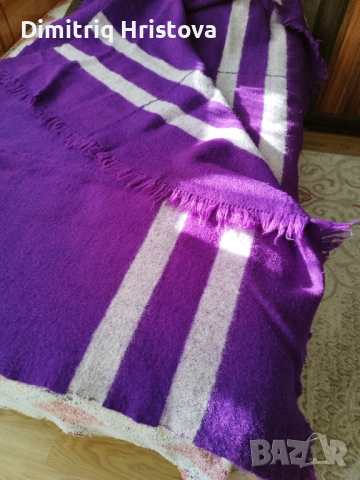 Топло , ръчно тъкано вълнено одеало, снимка 3 - Декорация за дома - 44779260