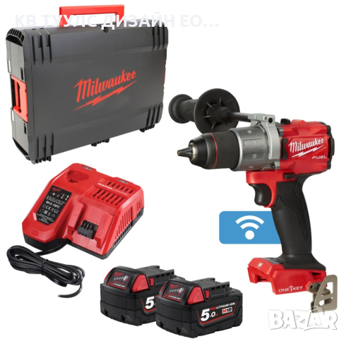 Акумулаторен винтоверт Milwaukee M18 ONEDD2-502X 2x 5.0 Ah батерии, снимка 1 - Винтоверти - 44597071