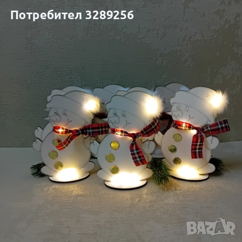 Коледен подарък Снежко, декорация, украса, име, Коледа, светлина, лампички