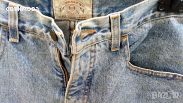 Jeans Armani, denim, 30, оригинален, светлосин, снимка 3 - Дънки - 12907555
