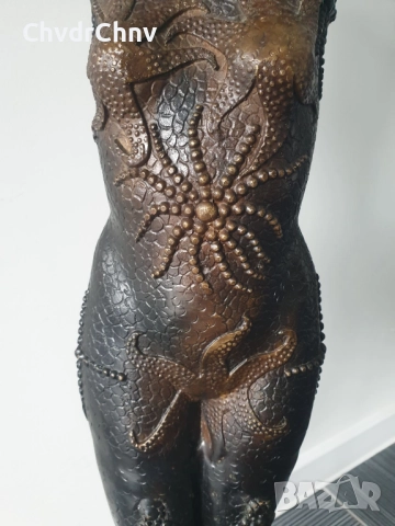 107см-11кг Chiparus статуетка/стара френска бронзова скулптура/голяма фигура на кабаретна танцьорка, снимка 7 - Статуетки - 51742688