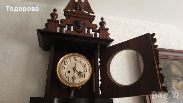 Старинен стенен часовник, снимка 4 - Антикварни и старинни предмети - 33816629