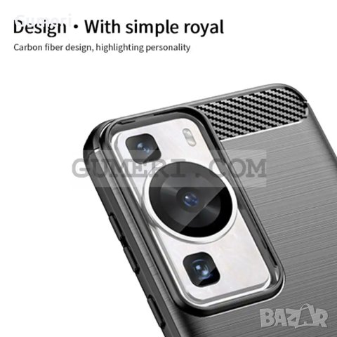Гръб "Карбон Шарк" за Huawei P60 Pro, снимка 6 - Калъфи, кейсове - 41378672