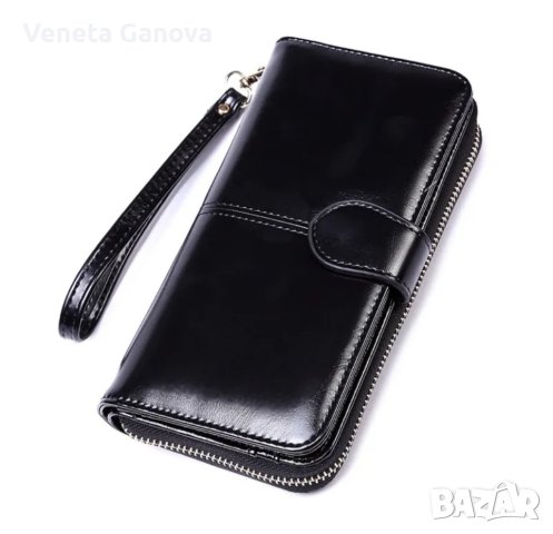 Дамски голям портфейл в червен,син или черен цвят, снимка 3 - Портфейли, портмонета - 41569131