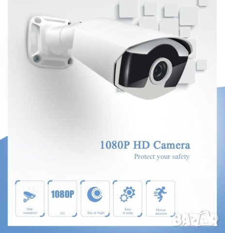 Метална FULL HD AHD 1920x1080р 2mpx SONY IMX323+V30E 4 ARRAY IR-CUT Удароустойчива Водоустойчива Кам, снимка 1 - HD камери - 41430113
