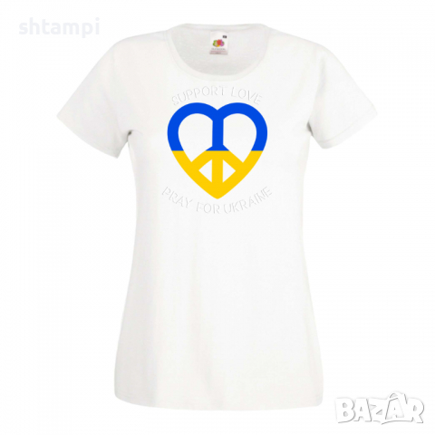 Дамска тениска,SUPPORT LOVE PRAY FOR UKRAINE,Укркайна, против Войната, снимка 6 - Тениски - 36114946
