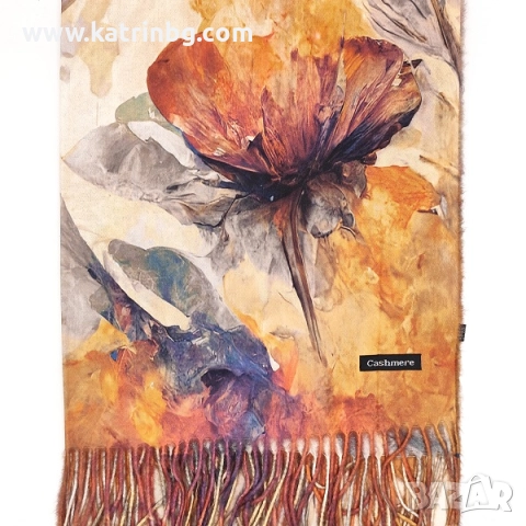 Луксозен подарък за жена – комплект шал и ръкавици с цветен мотив Код на продукта:DAK-00011, снимка 2 - Подаръци за жени - 52200430