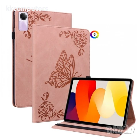 Xiaomi Redmi Pad SE 11 Butterfly Flower Кожен Калъф и Протектор, снимка 6 - Калъфи, кейсове - 51141049