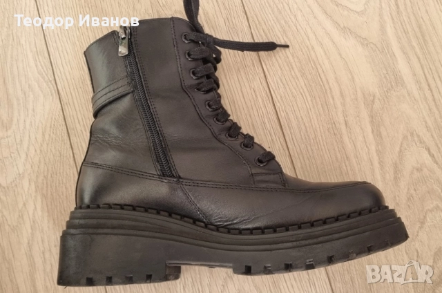 Дамски кубинки от естествена кожа, снимка 3 - Дамски боти - 52567637