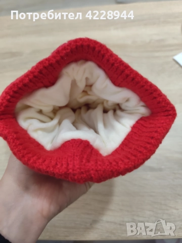 Бебешка коледна плетена шапка с еленови рога – с ушички, 0–3 г., снимка 6 - Бебешки шапки - 51977409