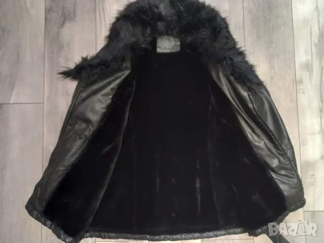 Кожено яке с пух размер ХЛ , снимка 5 - Якета - 49098701