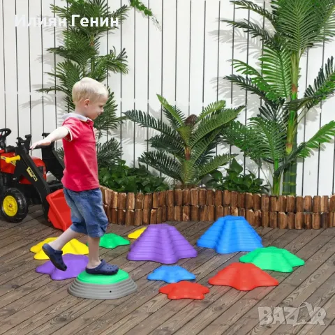 Комплект стъпала ZONEKIZ за деца над 3 години, 11 камъка, нехлъзгави, до 80 кг, дизайн морска звезда, снимка 6 - Игри и пъзели - 50364887