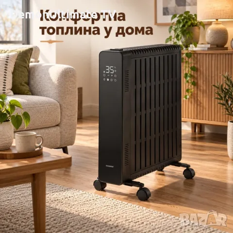 Маслен радиатор KAMINER Arvell 2500 W c WiFi — черен или бял