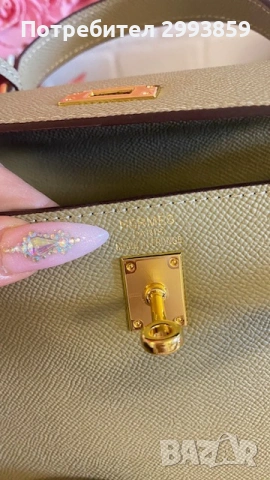 Чанта Кели*ЕРМЕС 25см*Hermes Kelly Mini*Epsom Leather Gold Hardware, снимка 12 - Чанти - 53644303