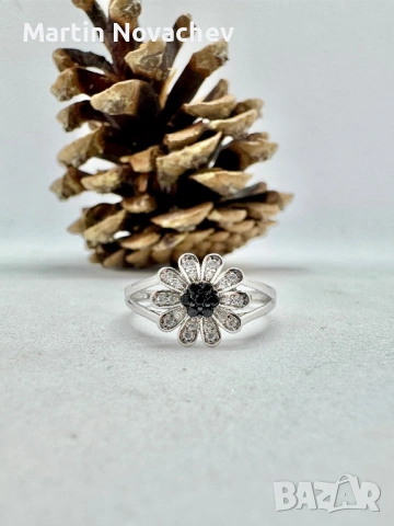 Сребърен пръстен с естествен шпинел, снимка 4 - Пръстени - 53331689