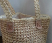 Ретро  дамска плетена камъшена  чанта, снимка 3