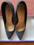 Тъмносини обувки с висок ток, снимка 1 - Дамски елегантни обувки - 41224460