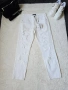 Дамски бял панталон с накъсан ефект , снимка 14