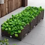Модулна повдигната леха 120x40x22 см – За зеленчуци, билки и цветя, UV устойчива, кафява, снимка 3