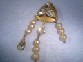 СТАРА БРОНЗОВА ПЕРЛЕНА АРТ НУВО БРОШКА с ГОЛЕМИ ЮВЕЛИРНО ФАСЕТИРАНИ ПЛАНИНСКИ КРИСТАЛИ 26149, снимка 6