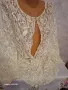 Бяла финна Жилетка /дантела и перли, снимка 5