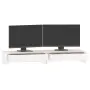 vidaXL Поставка за монитор, бяла, 100x27x15 см, бор масив, снимка 4
