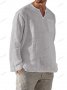 Мъжка ежедневна плажна риза с V-образно деколте и дълги ръкави, 6цвята - 024, снимка 9