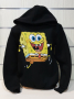 Нов детски суичър с дигитален печат Спондж боб в черен цвят, снимка 5