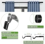 Телескопичен корниз за пердета 84–150 см – Бял, с комплект за монтаж, снимка 2