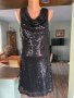Черна пайетена рокля, снимка 1 - Рокли - 41188835