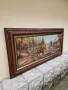 Топ- Уникална голяма антикварна авторска майсторска картина масло върху платно , снимка 6