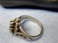 СКЪПОЦЕНЕН СРЕБЪРЕН ПРЪСТЕН СРЕБРО 925 с ФАСЕТИРАН ПЕРИДОТ и МАРКАЗИТИ СТАРА МАЙСТОРСКА РАБОТА 48264, снимка 6