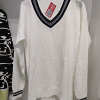 Бяла блуза фино плетиво , снимка 2 - Блузи с дълъг ръкав и пуловери - 39347843