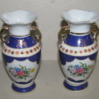 Ваза вазичка лот 2 вази вазички 13 см ретро стил, запазени, обща цена, снимка 1 - Вази - 41568411