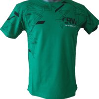 Зелена тениска с черна щампа отпред, снимка 1 - Тениски - 42043626