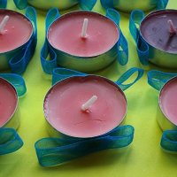 Чаени ароматни свещи с панделки , снимка 3 - Декорация за дома - 41856380