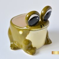 Керамична саксия - жаба / Подарък за нов дом / Керамична саксия с форма на жаба, снимка 4 - Декорация за дома - 40513271