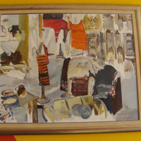  "МЕХАНА" - картина с маслени бои върху платно с масивна рамка, снимка 5 - Картини - 36200429