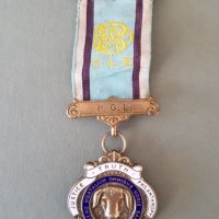 Сребърен позлата емайл Медал Орден Масонски Англия Бирмингам 1, снимка 1 - Антикварни и старинни предмети - 42484286