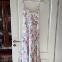 Нова ефирна дълга елегантна рокля флорален принт нежни цветя , снимка 7 - Рокли - 41612577