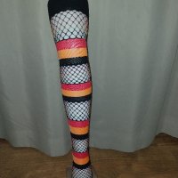 Дамски чорапи на мрежа  райе в различни цветове , снимка 9 - Бельо - 42459763
