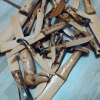 Ножове от дърво с медни орнаменти №1, снимка 1 - Подаръци за мъже - 34230054