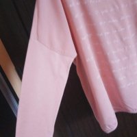 Блуза цвят пудра с надписи размер ХЛ, снимка 3 - Тениски - 35997874