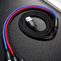Захранващ кабел Baseus 4в1, 3в1, Type-C, Lightning, USB-C,DATA, 3.5A, FAST Charge, снимка 3 - USB кабели - 38734834