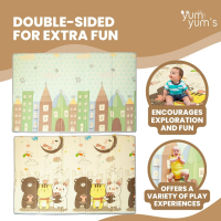 YumYum's Подплатена водоустойчива постелка за пълзене и игра за деца и бебета 200 x 150 cm, снимка 7 - Други - 44798044