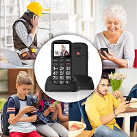 Нов Мобилен телефон с големи бутони за възрастни Отключен SOS бутон, снимка 7 - Други - 44583162