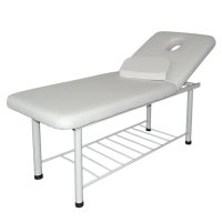 Стационарно двусекторно метално козметично легло за масаж и козметика KL812, Бял/Черен , снимка 2 - Кушетки - 41597913