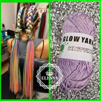 Удивително Светещо Влакно / Прежда за Коса - GLOW Yarn Hair Braids! КОД : glow3 💗 👑 💋, снимка 4 - Аксесоари за коса - 41715017