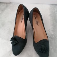 Дамски велурени обувки, размер 35 , снимка 4 - Дамски обувки на ток - 34278174