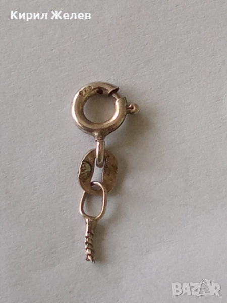 Сребърна карабинка закопчалка 33152, снимка 1